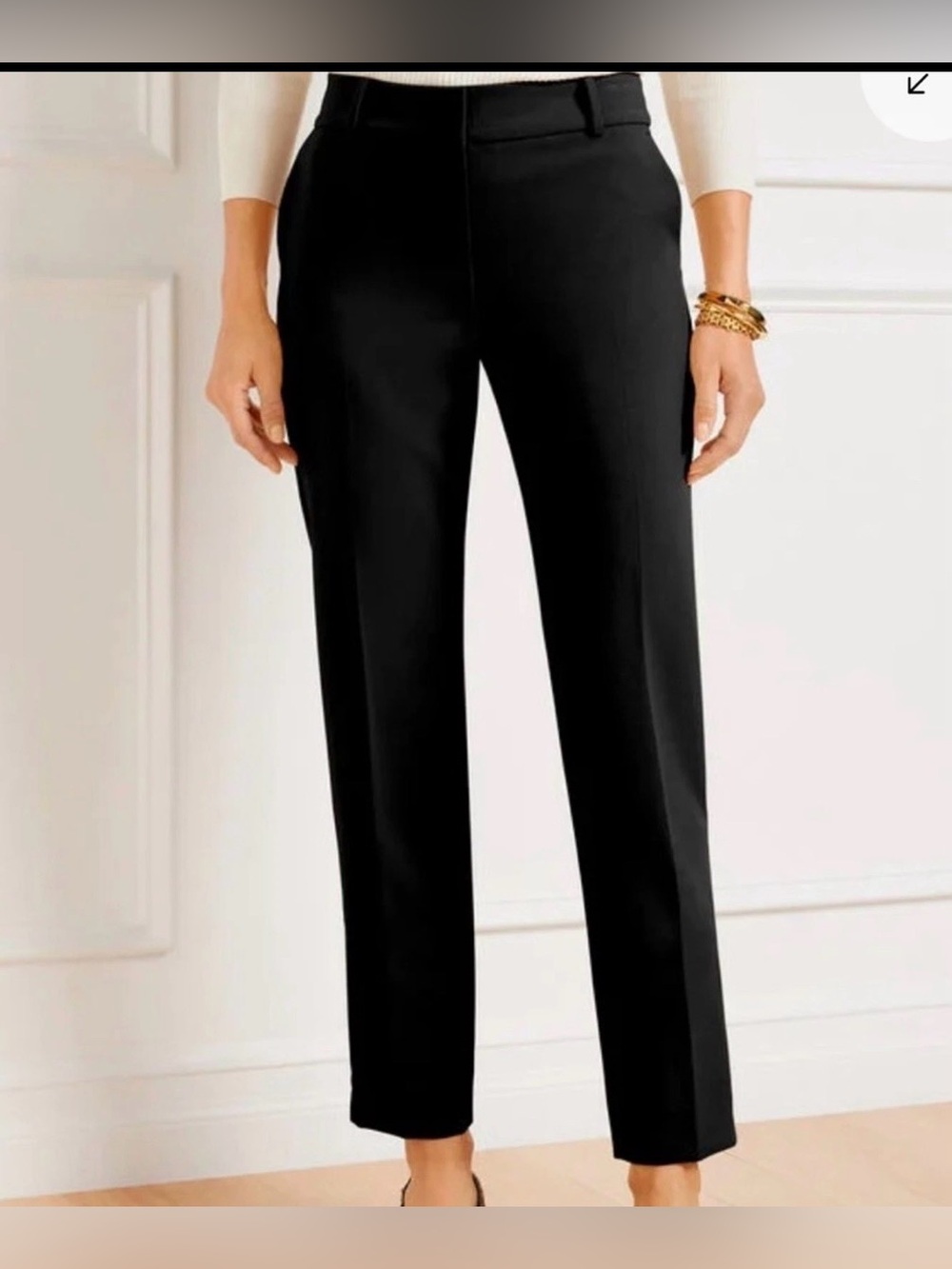 Talbots Hampshire Ankle Dress Pants Black Straight Trousers